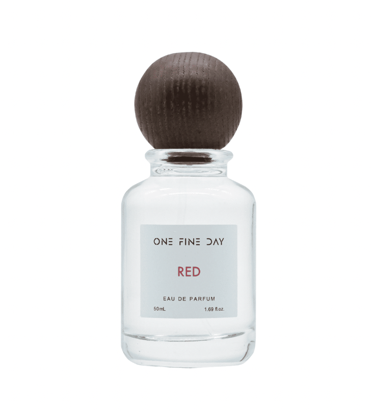Red perfume bottle, passionate red fragrance