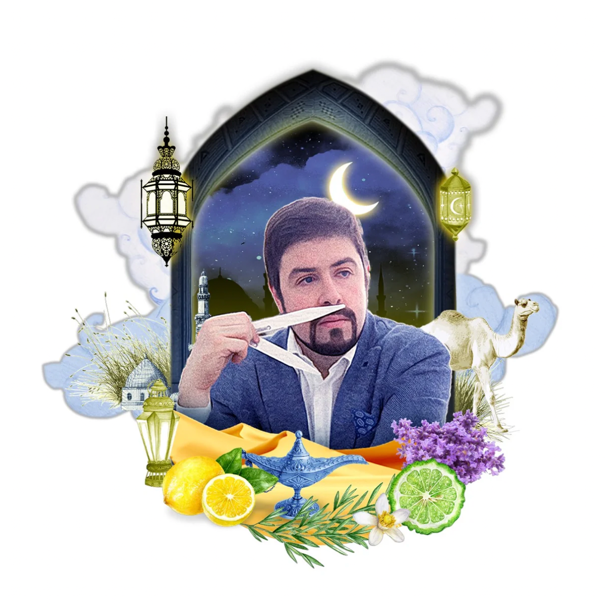 Arabian Nights fragrance design concept, mystical Arabian perfume