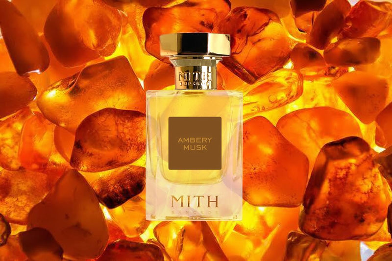 Ambery Musk fragrance lifestyle image, rich amber musk scent