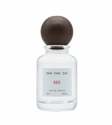 Red perfume bottle, passionate red fragrance