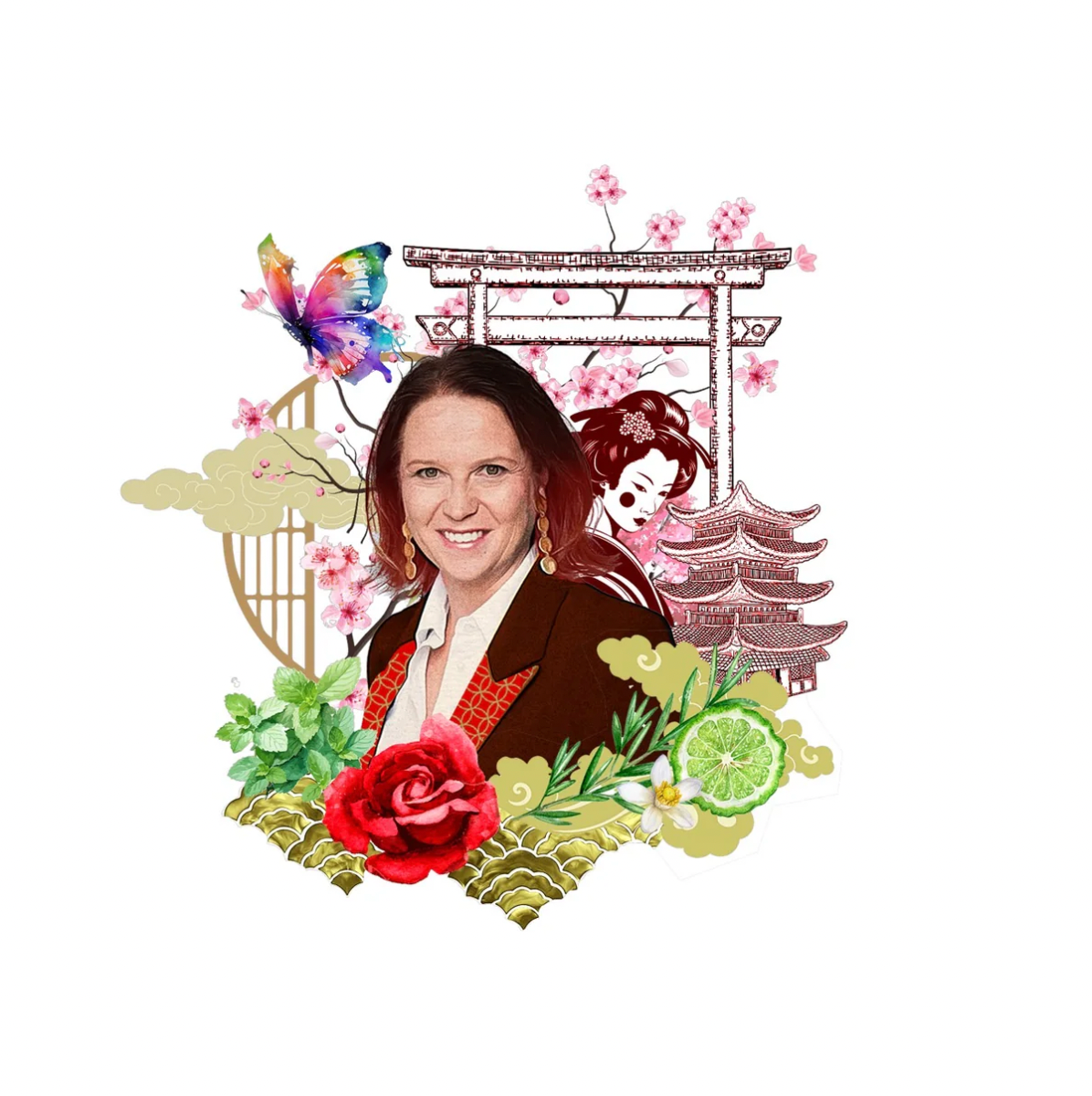 Madama Butterfly fragrance design concept, elegant butterfly perfume