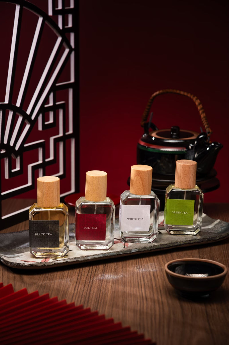 Proad Tea Collection Extrait de Parfum set – Green, White, Red and Black Tea by Villenel Fragrances